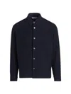 Frame Open Weave Long Sleeve Button Down Shirt In Dark Navy In Blue