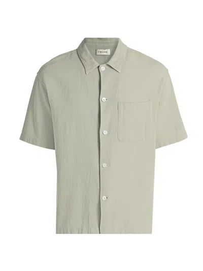 Frame Men's Open Weave Short-sleeve Shirt In Brown