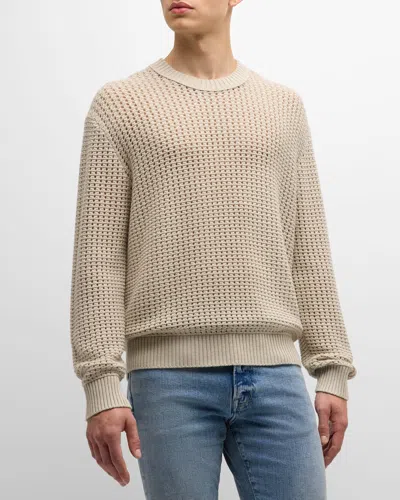 Frame Men's Open Weave Sweater In Mineral Grey