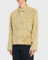 Frame Men's Painted Denim Overshirt In Washed Denim
