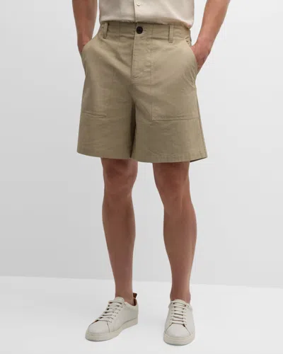 Frame Men's Patch-pocket Traveler Shorts In Dark Beige