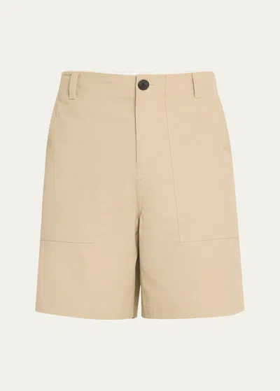 Frame Cotton Traveler Shorts In Dark Beige