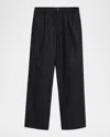 Frame Men's Pinstripe Wide Leg Trousers In Gray