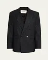 Frame Men's Pinstripe Wool Blazer In Black