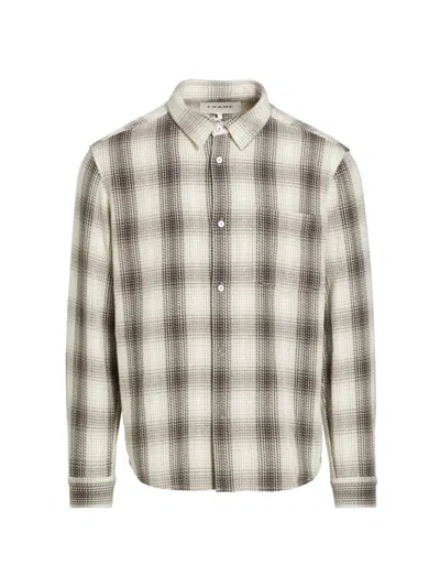 FRAME MEN'S PLAID COTTON BUTTON-FRONT SHIRT