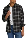 Frame Men's Plaid Cotton Overshirt In Black