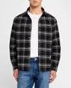 Frame Checked Cotton-flannel Overshirt In Black Plaid