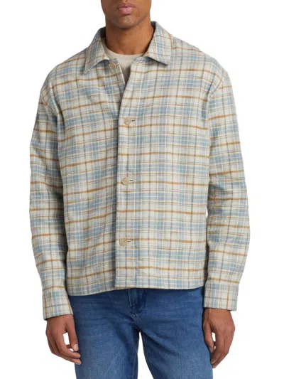Frame Men's Plaid Cotton Relaxed-fit Shirt In Multi