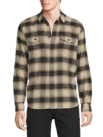 Frame Men's Plaid Flannel Shirt In Brown