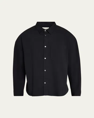 Frame Men's Relaxed Denim Shirt In Black