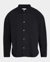 Frame Waffle-knit Lyocell-blend Shirt In Navy
