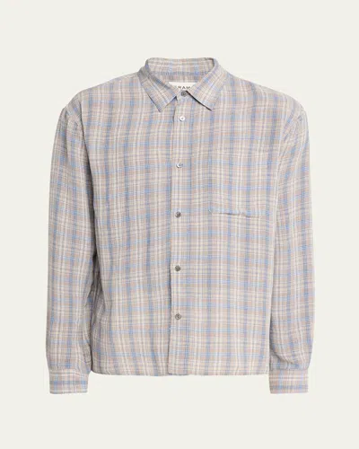 Frame Men's Relaxed Fit Plaid Button-down Shirt In Purple