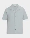 Frame Short Sleeve Camp Shirt In Blue