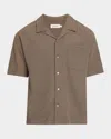Frame Relaxed Jacquard Camp Shirt In Dark Sage