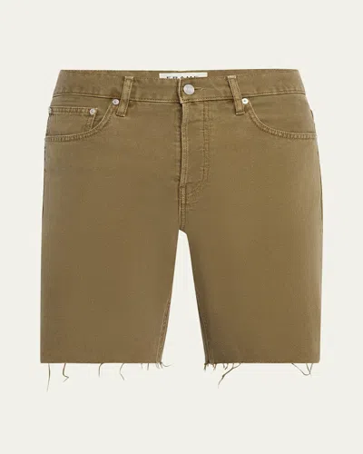 Frame Men's Relaxed Raw Hem Shorts In Green