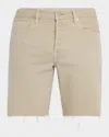 Frame Relaxed Shorts Raw Hem In Tan