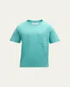 Frame Men's Relaxed Vintage Washed Tee In Aqua Blue