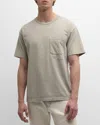 Frame Men's Relaxed Vintage Washed Tee In Vintage Smoke Biege