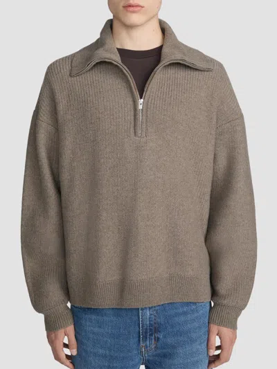 Frame Men's Retro Polo Sweater In Brown