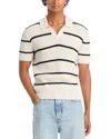 Frame Striped Polo Sweater Black Stripe In Black Stripe