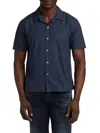 Frame Men's Solid Camp Shirt In Navy