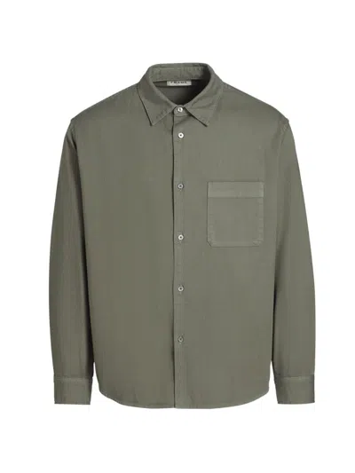 Frame Men's Solid Cotton Shirt In Green