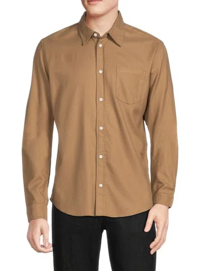 Frame Men's Solid Flannel Button Down Shirt In Walnut