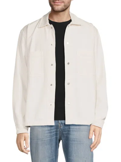 Frame Men's Solid Shirt Jacket In Off White