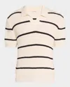 Frame Striped Polo Sweater Black Stripe In Black Stripe