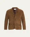 Frame Men's Suede Blazer In Brown