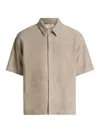 Frame Men's Suede Button-front Shirt In Brown