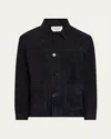Frame Men's Suede Chore Coat In Dark Navy