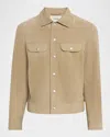 Frame Slim-fit Suede Trucker Jacket