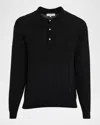 Frame Men's Superfine Wool And Cashmere Polo Sweater In Black