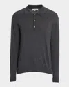 Frame Superfine Polo Sweater In Gray