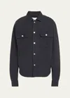 Frame Men's Textured Terry Overshirt In Navy