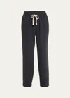 Frame Cotton Drawstring Pants In Navy