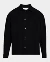Frame Men's Textured Wool-blend Overshirt In Black