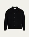 Frame Men's Textured Wool-blend Overshirt In Black