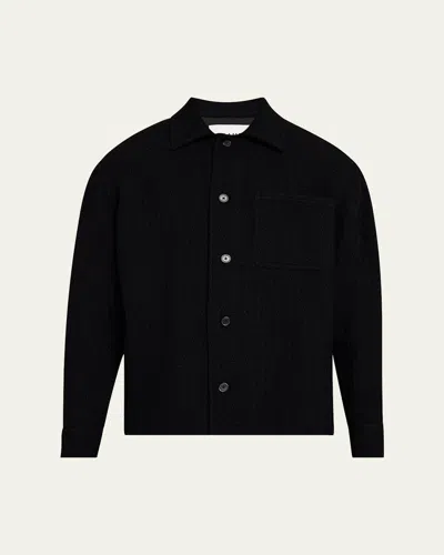FRAME MEN'S TEXTURED WOOL-BLEND OVERSHIRT