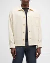 Frame Textured Wool Blend Shirt Jacket In Off White