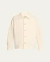 Frame Men's Textured Wool-blend Overshirt In Off White