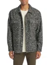 Frame Tweed Textured Regular Fit Overshirt In Grey