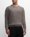 Frame Men's Textured Wool-cashmere Sweater In Light Brown