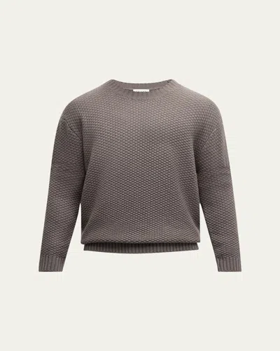 Frame Men's Textured Wool-cashmere Sweater In Light Brown