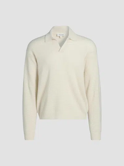 Frame Men's Textured Wool Cashmere Sweater In Warm White