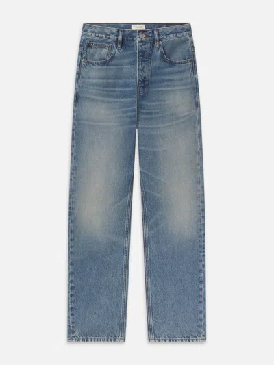 Frame Faded-effect Whiskered Jeans In Blue