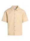 Frame Men's Waffle Textured S/s Shirt In Beige
