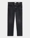 Frame Men's Washed Straight-leg Jeans In Black