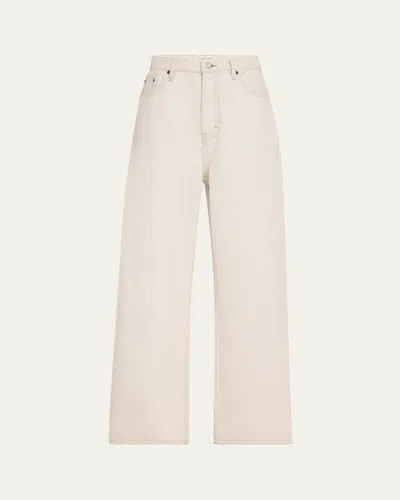 Frame Men's White Denim Baggy Jeans In Bleach Out